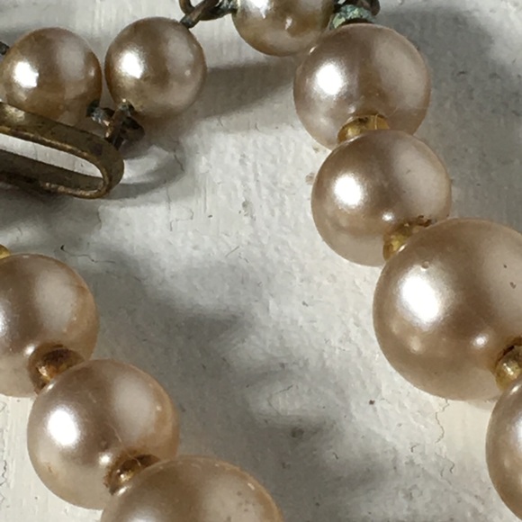 Vintage Glass Beaded Japan Signed Faux Pearls - Picture 6 of 8